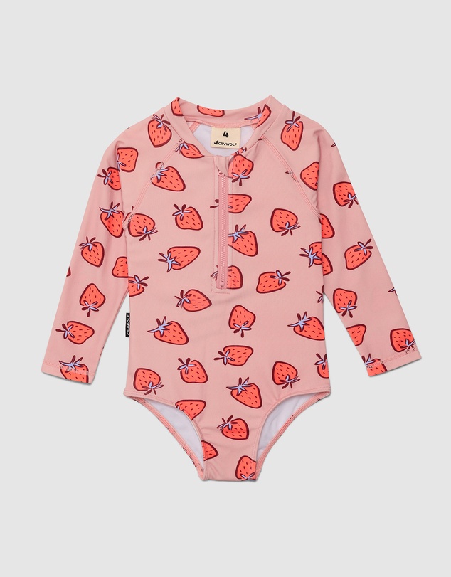 Crywolf - LONG SLEEVE SWIMSUIT Strawberry Splash