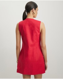 AERE - Tamsin Linen Mini Shift Dress