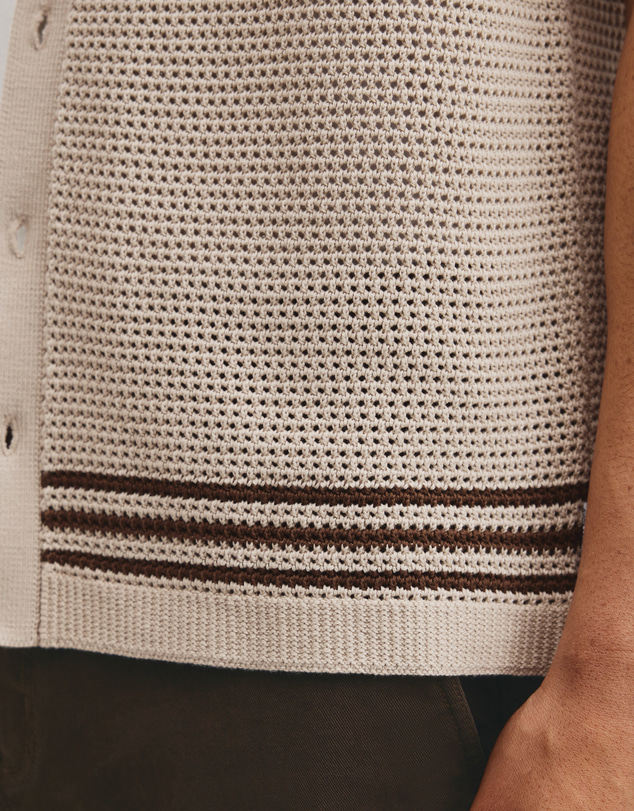 Country Road - Relaxed Fit Australian Cotton Stripe Knit Shirt