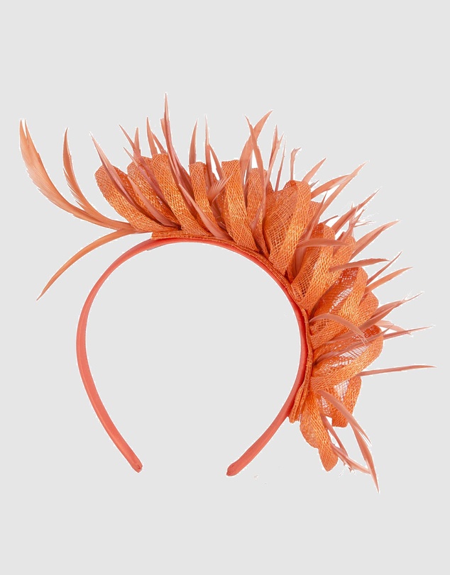 Max Alexander - Orange Sinamay Fascinator Headband