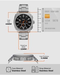 Fossil - Machine Silver Tone Chronograph Watch