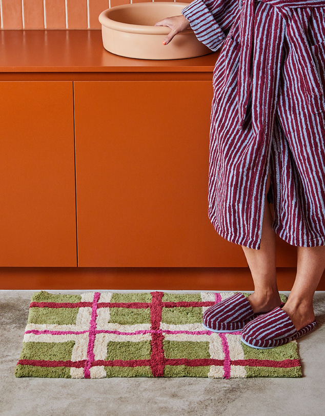 Mosey Me - Olive Plaid Bath Mat