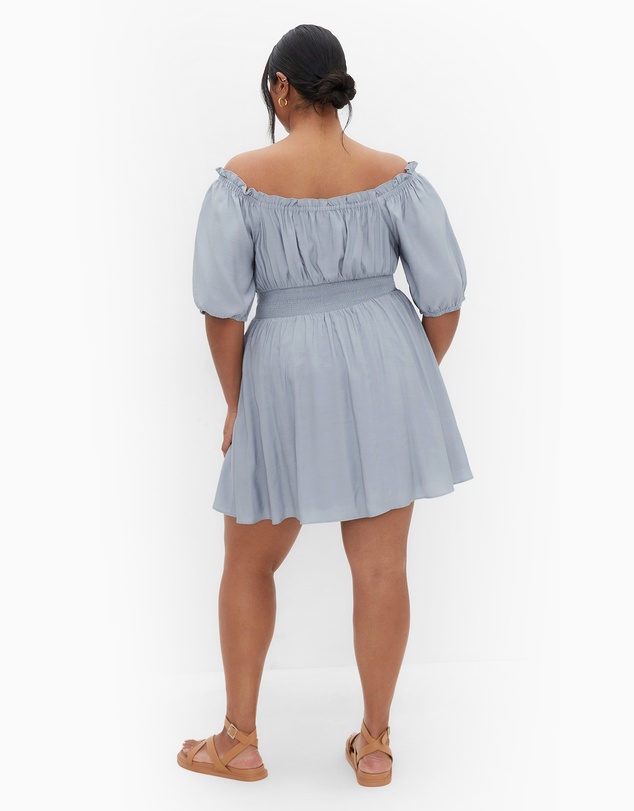 City Chic - Plus size Mela Dress - dusty blue