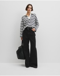 Country Road - Australian Grown Cotton Stripe Texture Rugby Sweat