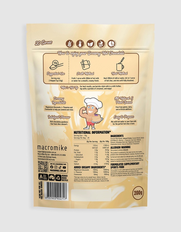 Macro Mike - Creamy White Choc Dreamy Hot Chocolate - 200g