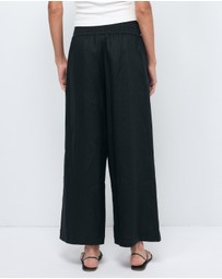 AERE - Tori Cropped Linen Pants
