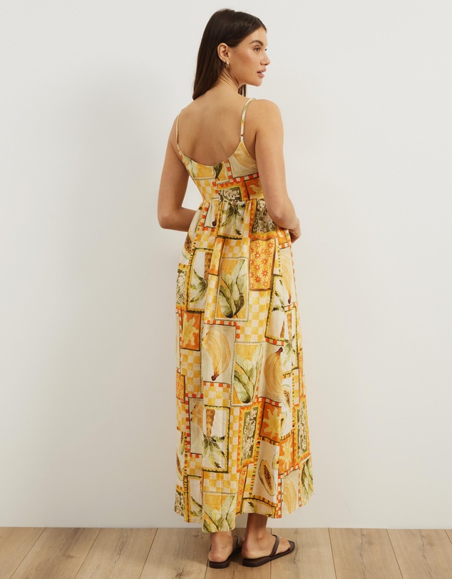 Atmos&Here - Alex Linen Blend Empire Waist Midi Dress