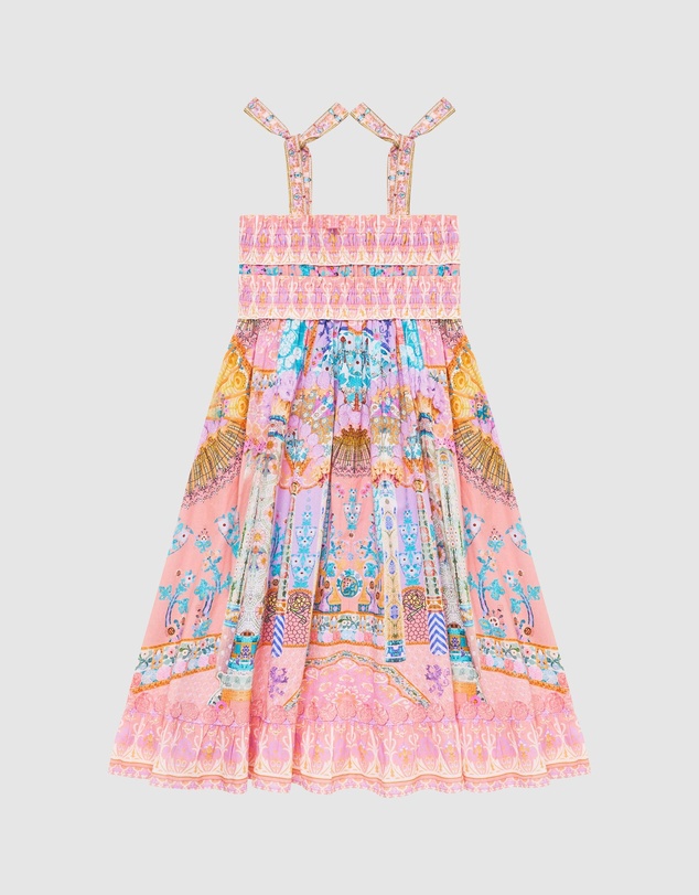 Camilla - Shirred Maxi Dress With Tie Shoulder - Kids-Teens