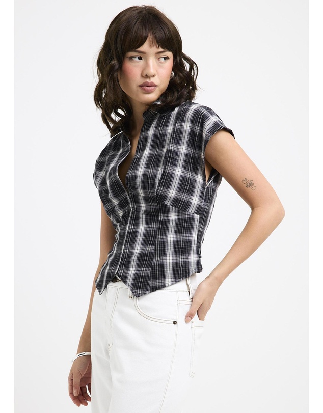 Insight - Milos Plaid Plunge Shirt
