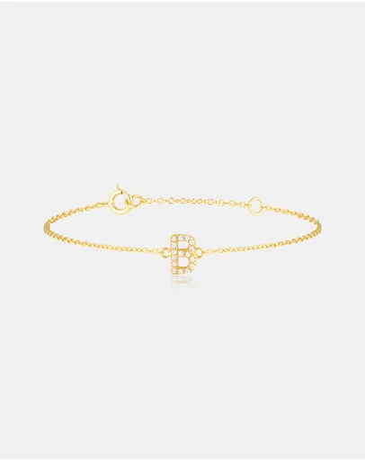 The Silver Collective - A-Z Letter Bracelet - B