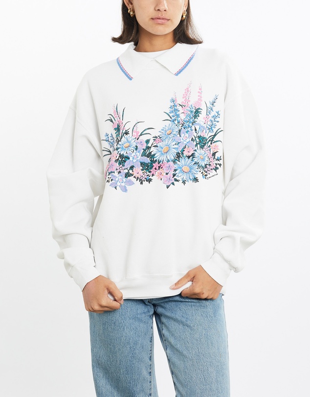 Vintage by The Real Deal - Pre Loved - Vintage 1992 Wildflower Collared Sweatshirt