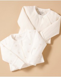 Purebaby - 2 Pack Zip Growsuit-Babies