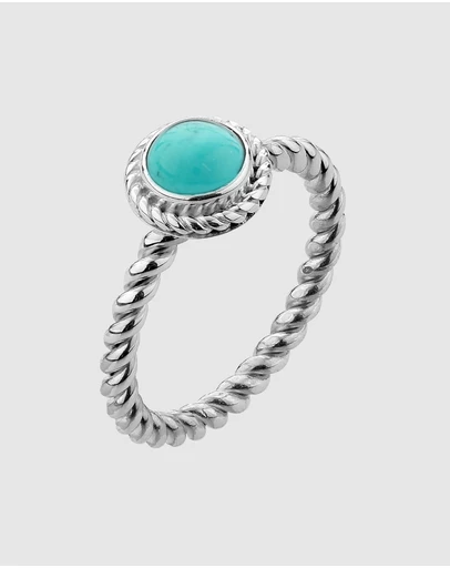 Elli Jewelry - Ring Howlite Birthstone December 925 Sterling Silver