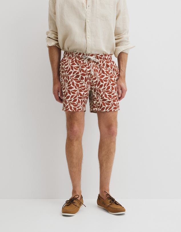 Country Road - Recycled Polyester Leaf Print Swim Short