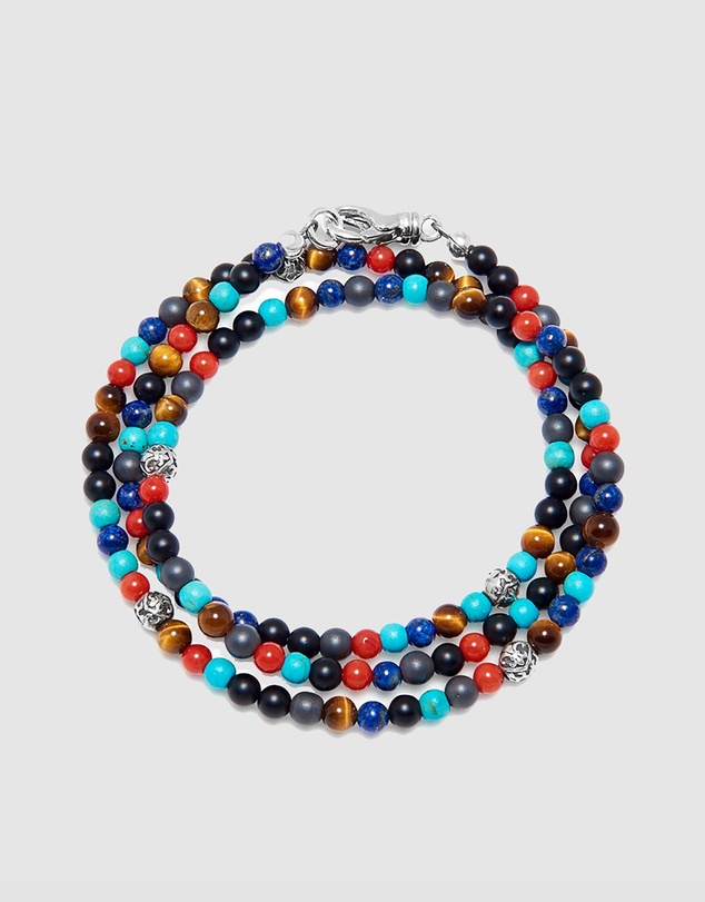 Nialaya Jewellery - The Mykonos Collection - Multi Stone Beaded Bracelets