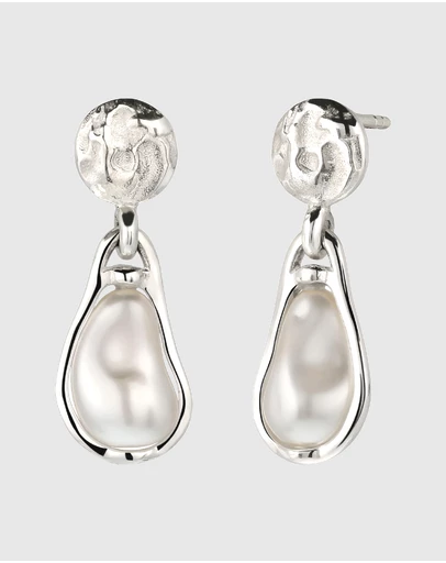 Elli Jewelry - Flowing Pearl Drop Earrings in 925 Sterling Silver
