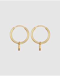 Elli Jewelry - Earrings Creole Heart Dark Red 925 Sterling Silver Gold-plated