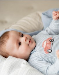 Bebe by Minihaha - Alvin Stripe Organic LS Zipsuit - Babies