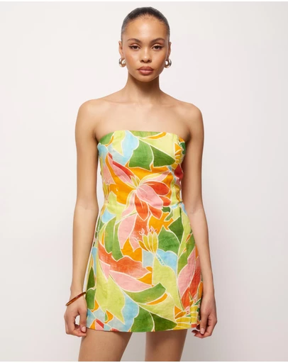 AERE - Emina Linen Strapless Mini Dress