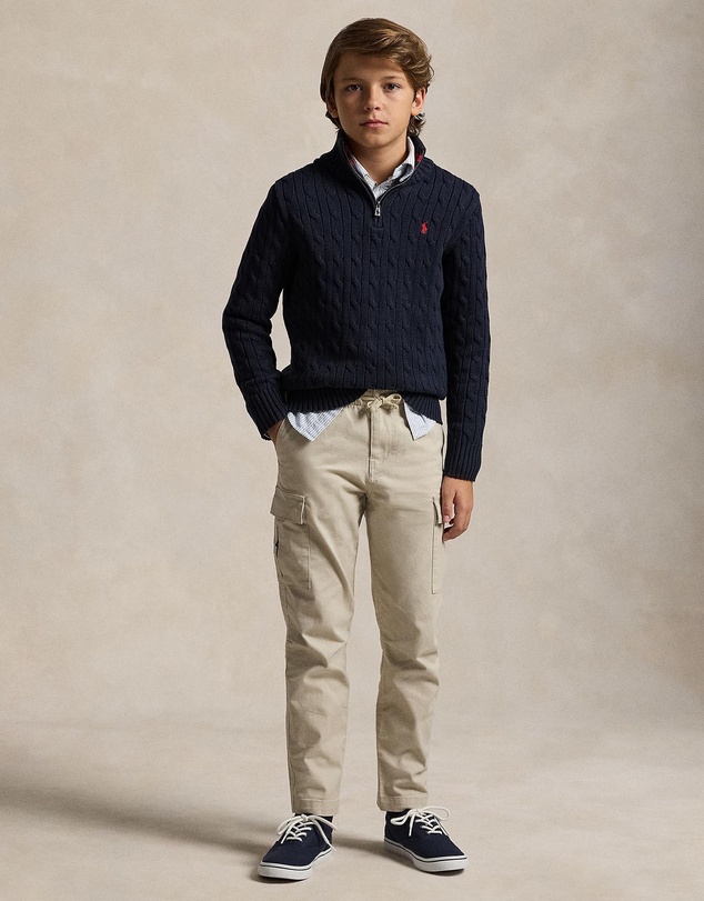 Polo Ralph Lauren - Cable-Knit Cotton Quarter-Zip Sweater - Teens