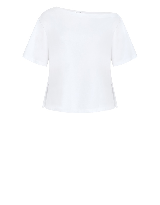 City Chic - Plus size Asymmetrical Cotton Tee - ivory