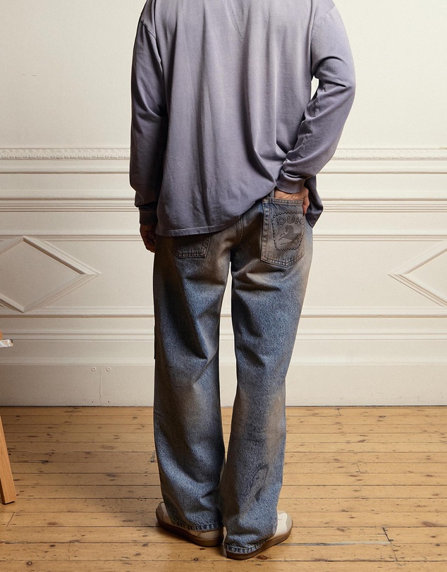 Duke + Dexter - DR4 Trackside Washed Denim Blue Jeans