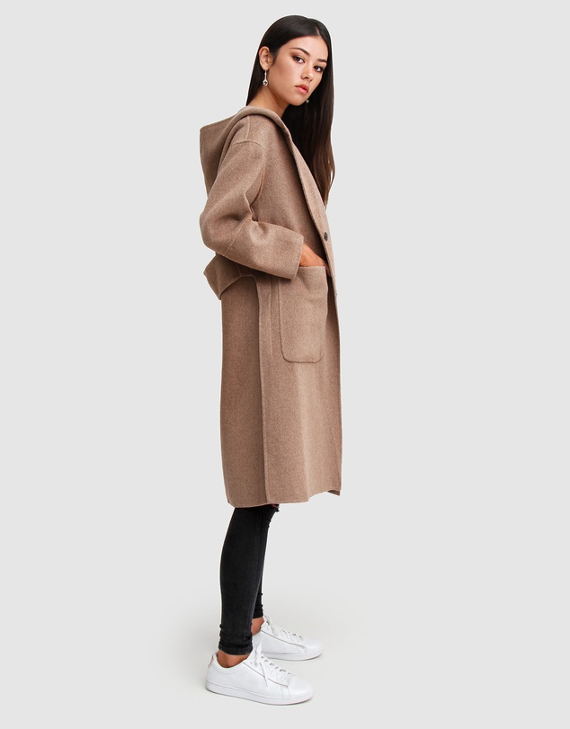 Belle & Bloom - Walk This Way Wool Blend Hooded Coat