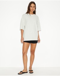 Dazie - Nostalgia Stripe Oversized Boyfriend Tee