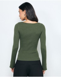 AERE - Eden Cashmere Blend Boat Neck Top