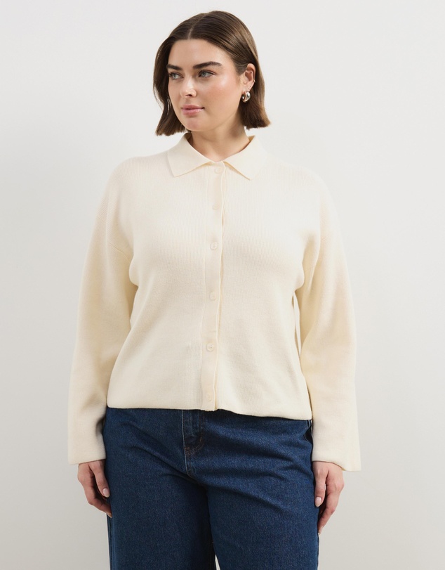 Atmos&Here Curvy - Jay Relaxed Rib Cardigan