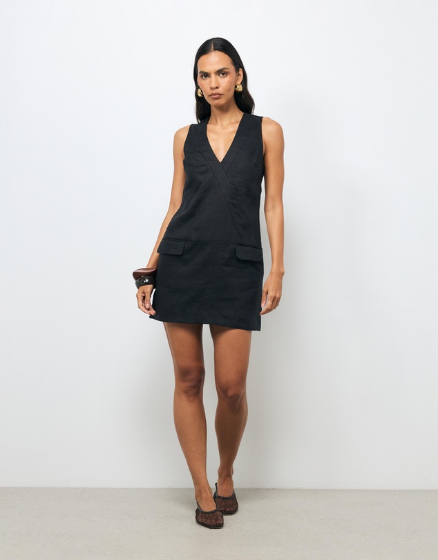 AERE - Nari Tailored Linen Mini Dress