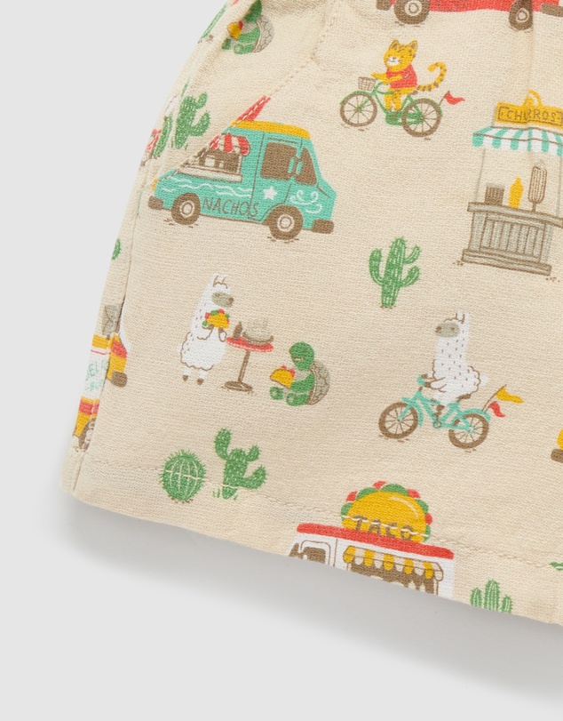 Purebaby - Pull on Printed Short -Kids-Babies