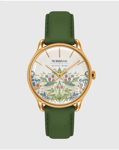 August Berg - Simply Strawberry Thief Cochineal Olive Green