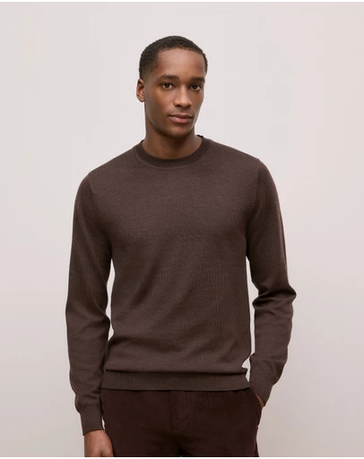 Trenery - Merino Classic Crew in Espresso