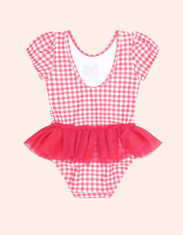 Huxbaby - Cherry Bow Gingham Tulle Swimsuit - Babies-Kids