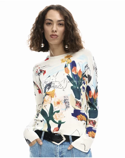 Desigual - Lightweight sweater with plants