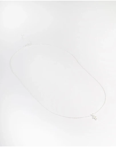 Lovisa - Sterling Silver Cubic Zirconia Small Cross Necklace