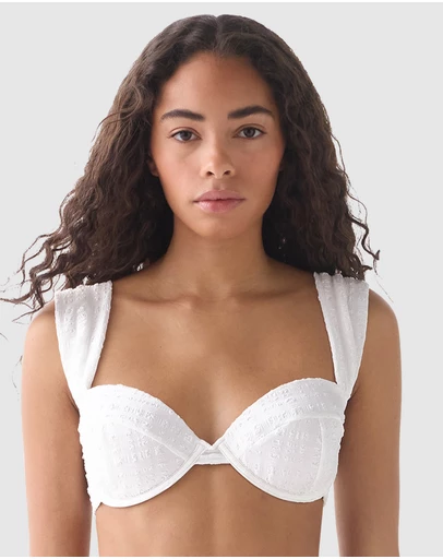 Kate Spade - Seersucker Wide Strap Underwired Padded Bikini Top