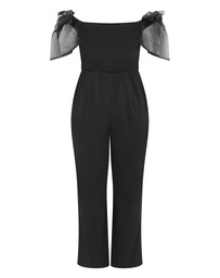 City Chic - Plus size Macie Bow Detail Jumpsuit - black