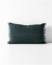 Aura Home - Vintage Linen Fringe Rectangle Cushion