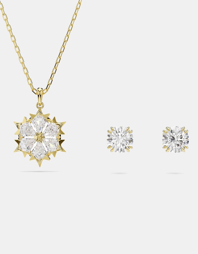 Swarovski - Magic Set, Set (2), Mixed Cuts, Snowflake, White, 18K Gold Finish