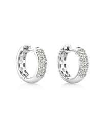 Michael Hill - Huggie Earrings With 1/4 Carat TW Of Diamonds In 10kt White Gold