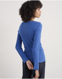 Seasalt - Seasalt Cornwall Blue L/S Early Orchid Rib Top