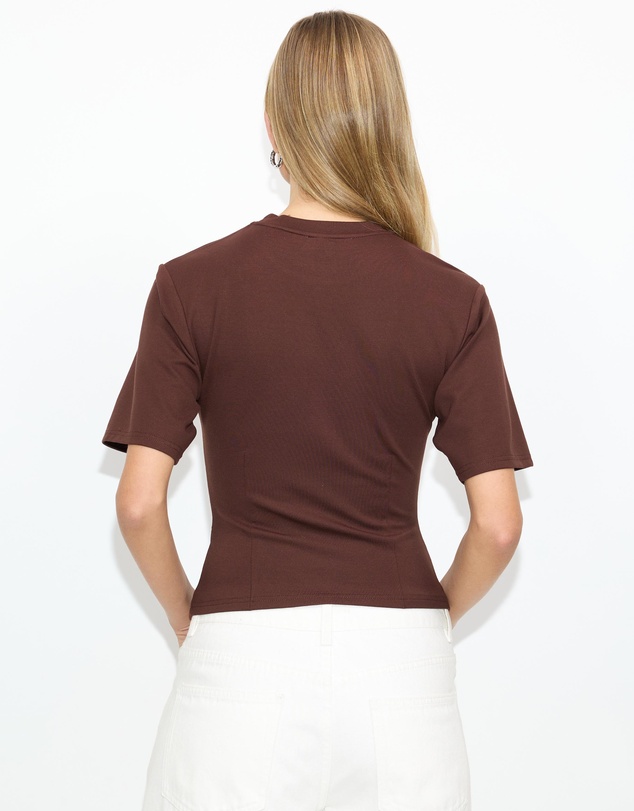 Dazie - Agnes Cinched Short Sleeve Tee