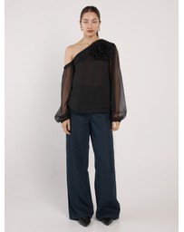 Fate + Becker - Aveline One Shoulder Flower Top