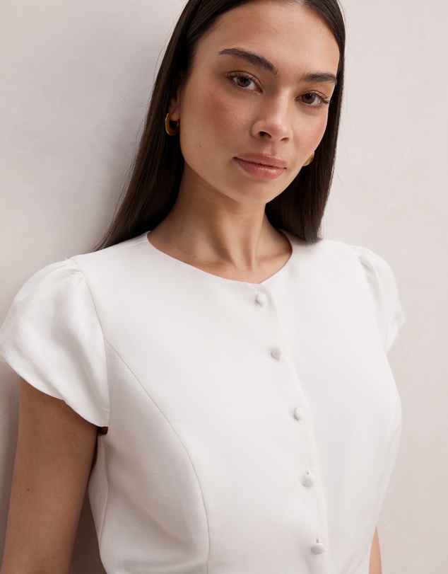 Forever New - Ella Button Up Linen Top