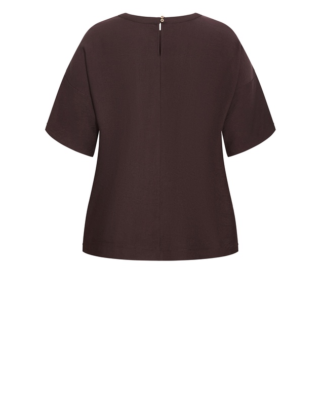 City Chic - Plus size Alexi Relaxed Top - chocolate