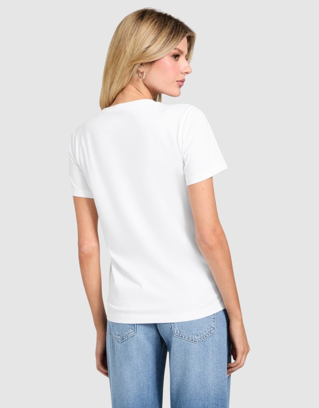 GUESS - Short Sleeve Crewneck Krystal Triangle T-Shirt