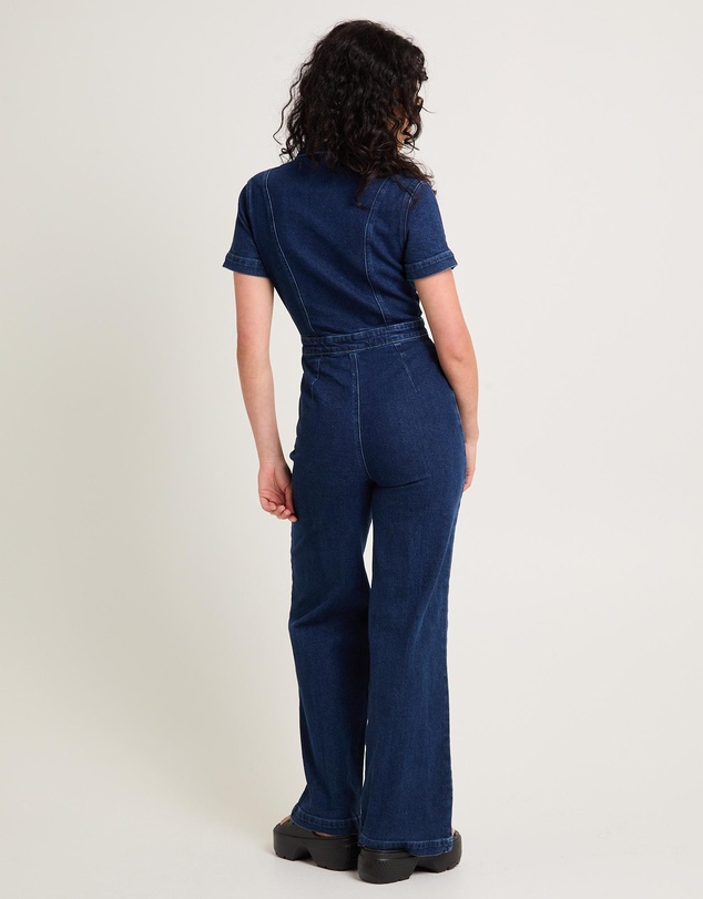 Insight - Nikki Denim Maxi Boiler Suit Mid 90's Blue