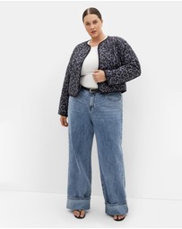City Chic - Quilted Animal Print Jacket